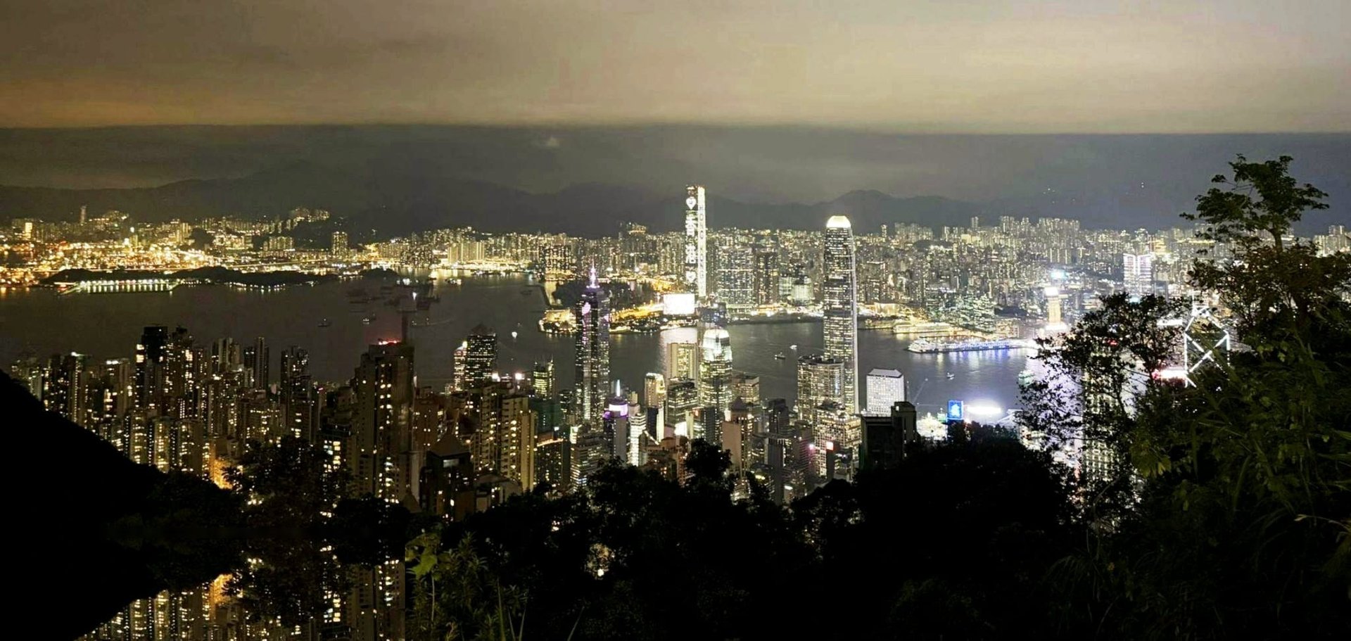 Victoria Harbour view from the Peak at night